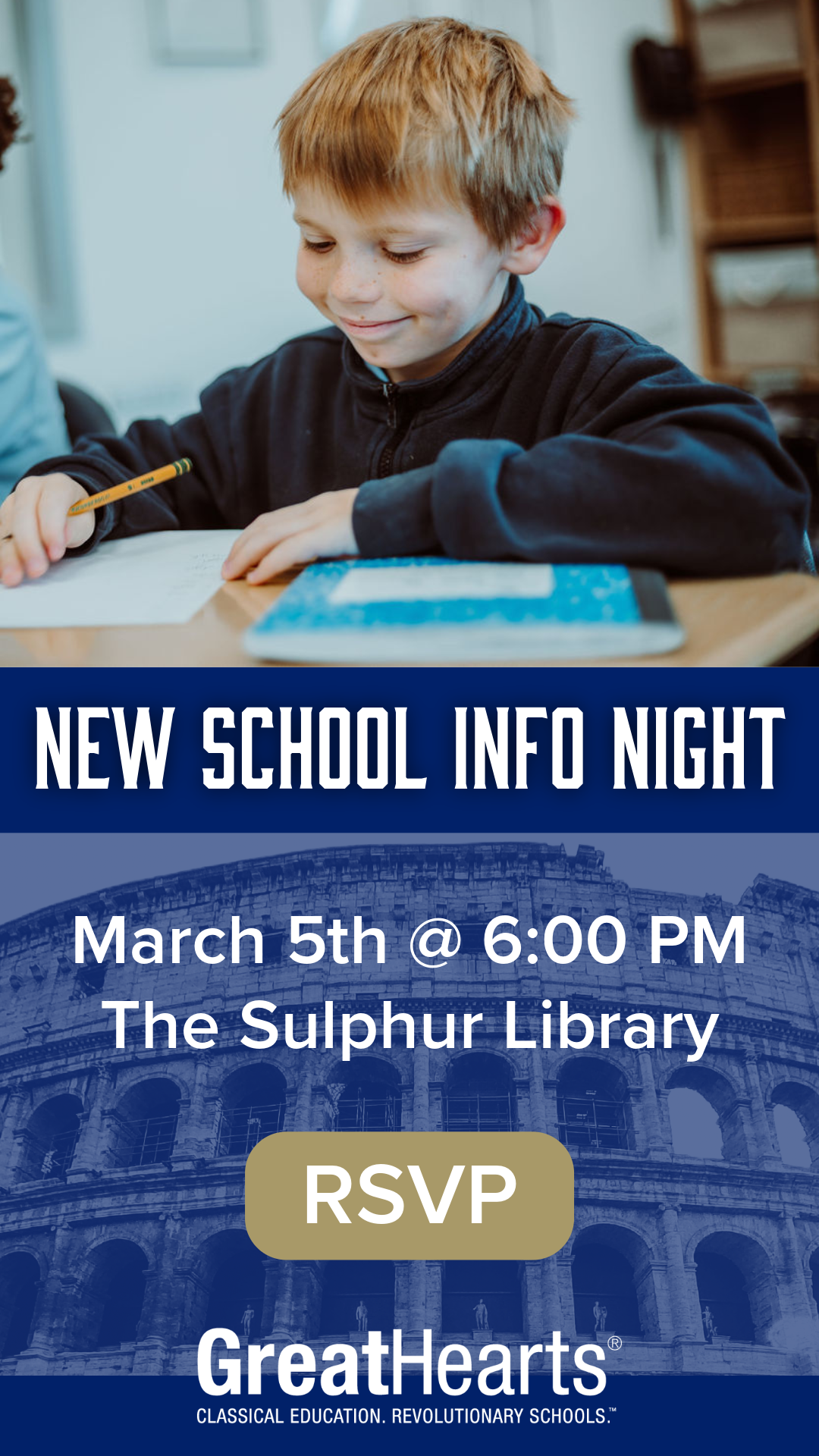 New school info night on March 5, 2026